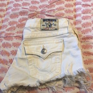 White cut off shorts